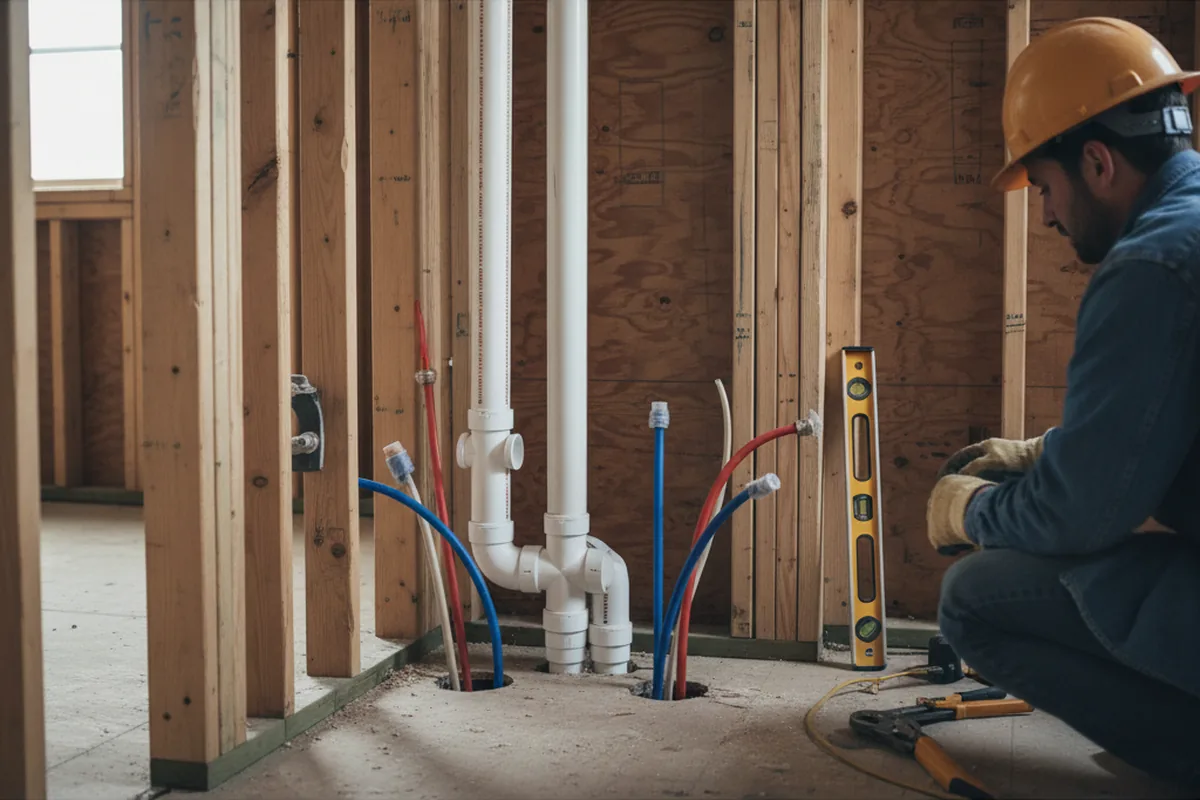 Drain and supply rough-in during Drain Cleaning in Callaway